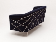 Gauze Sofa, Upholstered sofa cradled in steel