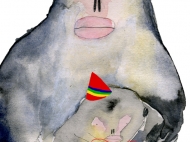 Happy Birthday Baby Monkey, Watercolour Illustration