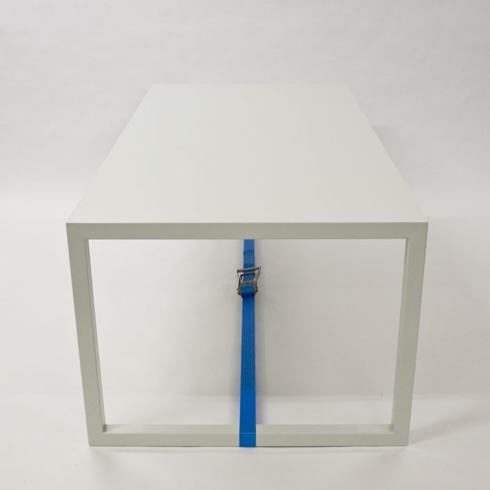 #177 Stretched steel table by Tom Cecil